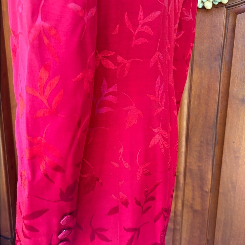 Red Hugo Buscati long floral print jacket - Picture 4 of 9